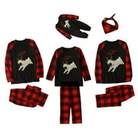 Božićni pidžama Setovi za cijelu obitelj, identična pidžama U donjem rublju, vrhovi s printom slova losa i karirane