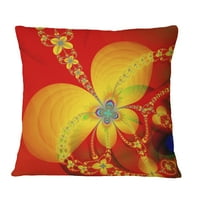 Dizajn, crveno žuta šareni fraktalni uzorak - jastuk cvjetnog bacanja - 18x18