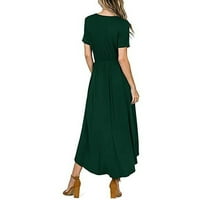 Haljine za žene plus ženski klirens s V-izrezom a-line kratki rukavi solidni maxi vruća prodaja a-line haljine