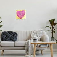 Podebljani glam ružičasti srčani uzorak apstraktno slikanje nervamenute umjetničke print zidne umjetnosti