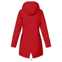 Jakne a-list Ženski kaput jednobojna Vanjska kišna jakna s dugim rukavima Plus veličina Vodootporni kaput s kapuljačom