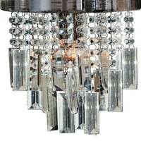 Royal Designs Lola Clear Crystal Light utičnica Krome završnica Flush Mount Strop Svjetlo, 8 Promjer