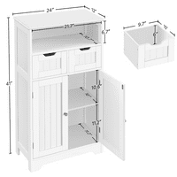 Easyfashion drveni ormar za odlaganje s ladicama za kućnu kupaonicu, bijela