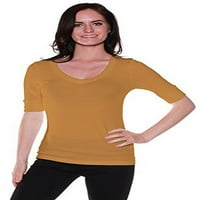Ženska majica od mješavine pamuka u obliku donjeg dijela i kratkih rukava u obliku donjeg dijela i plus veličine
