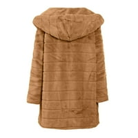 + Ženski prsluk od umjetnog krzna Plus size prsluk s dugim rukavima izolacijska jakna kaput gornja odjeća