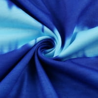 Ženske haljine tiskane majice s izrezom dužine koljena kratka rukava ljetna haljina plava xl