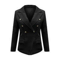 Kaputi za žene za žene ležerna jakna s džepovima dugih rukava dugmad radna uredska jakna s reverima