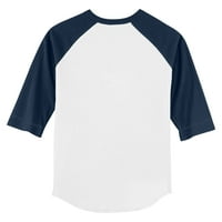 Raglan majica s 4 rukava za malu djecu, bijela, mornarsko plava, 3