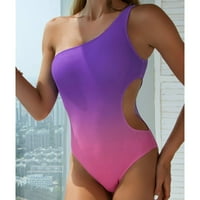 Ženski jednodijelni kupaći kostim veličine gradijenta s gradijentnim printom monokini s jednim ramenom široke