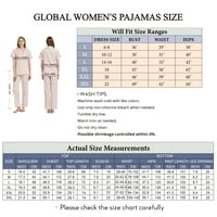 Ženski gornji dio s kratkim rukavima od pamuka i duge hlače, ljetna pidžama s džepovima, 2 komada, veličine