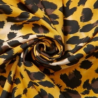 Leopard krep dechin print Tamno narančasti prozirni Poliester 57 inčni
