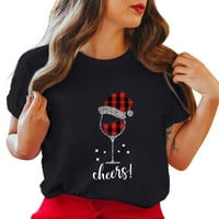 Ženska majica kratkih rukava s okruglim vratom s printomSretan Božić
