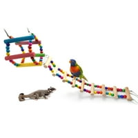 Igračka za hrčka papiga Shulemin šarene drvene ljuljačke viseće ljestve kavez za most slučajne boje