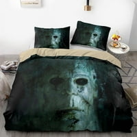 Horror film 3D set za posteljinu za ispis - 3 -komad set uključuje pokrivače s prekrivačem i jastuke za obožavatelje