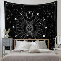 Goruće sunce Vintage cvjetna tapiserija Sunce i Mjesec crno-bijeli sa zvijezdama psihodelične tapiserije za sobu