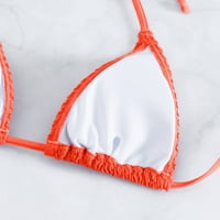 Olyvenn smanjena ženska bikini kupaći kostim Strappy Halter kupaći kostim trokut rebrasti kupaći kostimi setovi