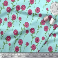 Satenska svilena tkanina od listova s cvjetnim ukrasom u obliku isječaka, tiskana tkanina širine dvorišta