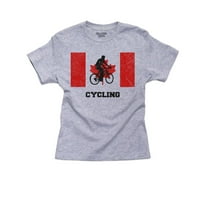 Kanadski olimpijski - biciklizam - zastava - Silhouette Girl's Cotton Youth Grey majica