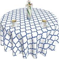 NORINA TOLLECLOTH Okrugli stol od plave plave karirane poklopce za stol za višekratnu upotrebu za kućnu zabavu