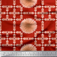 Satenska svilena tkanina u afričkom stilu s umjetničkim printom cvijeća i strijela u afričkom stilu