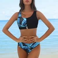 Bikini s novim printom ženski dvodijelni kupaći kostim s patentnim zatvaračem kupaći kostimi za plažu ljetna odjeća