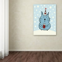 Zaštitni znak likovna umjetnost Božićna snježna mačka Canvas Art od Carla Martell