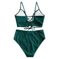 Kupaći kostim za žene s kontrolom trbuha Bikini Havajski jednobojni plaža odjeća za plažu Moda Plus veličina kupaći