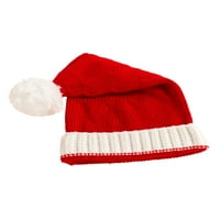 Mama i ja pleteni šešir božićni Djed saanta šešir kabed print plišana kuglica ukras pompa beanie šešir zimska