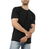 Muška jednobojna majica s kratkim rukavima s džepom