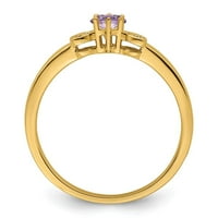 Nasljedni nakit od 14k žutog zlata, prsten od sintetičkog kamena i pravog dijamanta