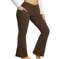 Avamo žene gamaše plamtene nogu joge hlače solidne boje sportske hlače fitness casual dnos vitke fit visokog struka