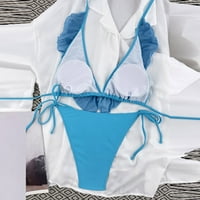 Lovskoo bikini setovi za žene print kupaći kostim dva punjena grudnjaka kupaća kostim plava plava