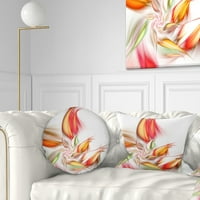 Designart narančasti ružičasti fraktalni cvjetni oblici - jastuk za cvjetni bacač - 18x18