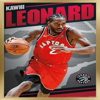 Trendovi međunarodnog NBA Toronto Raptorsa - Zidni plakat kavija Leonarda 24.25 35.75.75 verzija u zlatnom okviru