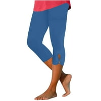 CacomMark pi Capris teretne hlače za žene plus veličine ženskog ljetnog visokog struka čvrste boje kapris odgovarajući