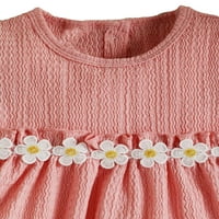 Dječje ružičaste haljine s cvjetnim printom s okruglim vratom 6-9 m