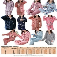 Cindysus dame pidžama postavlja gumb niz noćnu prespavanje odjeće za spavanje casual baršun dugi rukavi noćna