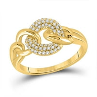 Modni Okrugli dijamantni prsten od žutog zlata od 14 karata