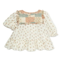 Lako-graška beba i mališana djevojke tkane patchwork haljina, veličine mjeseci-5t