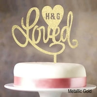 Topper za vjenčanu tortu omiljeni s personaliziranim početnim imenom dostupna je opcija ukrašavanja torte širine