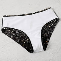 Aayomet dame zvjezdani print bikini split kupaći kostim za kupaće kostim s kratkim hlačama, zlato l