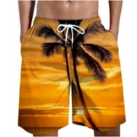 Havajske kratke hlače za muškarce, muške casual modne kratke hlače s printom kokosa s džepovima, kratke hlače