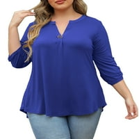 Ženska odjeća, Gornji dijelovi Plus veličine, košulje s rukavima za žene, bluze od tunike s izrezom u obliku slova