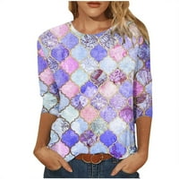 Rasprodaja A-listera ženske Ležerne majice s okruglim vratom modna majica s printom bluza s rukavima srednje duljine