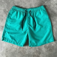 Muške kratke hlače za plažu u veličinama Plus Plus, Casual, džep na vezanje, jednobojne, svijetle boje, kratke