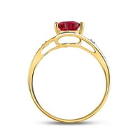 10k žuto zlato srce stvoreno rubin pasijanskom dijamantnom prstenom CTTW