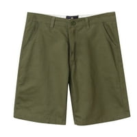 Muške ljetne Ležerne jednobojne kratke hlače s elastičnim pojasom u struku, Zelena u donjem dijelu