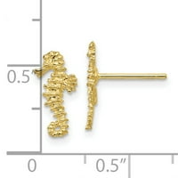 10K žuto zlato minijaturne minđuše od morskog konja 12,4x