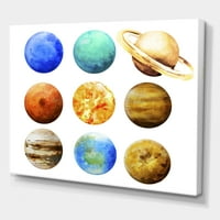 DesignArt 'Različiti planeti u orbiti' Moderni platno zidne umjetničke tiska