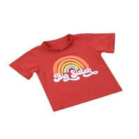 Dječja elegantna majica s duginim slovima U donjem rublju, Modni vrhovi kratkih rukava za dječake i djevojčice